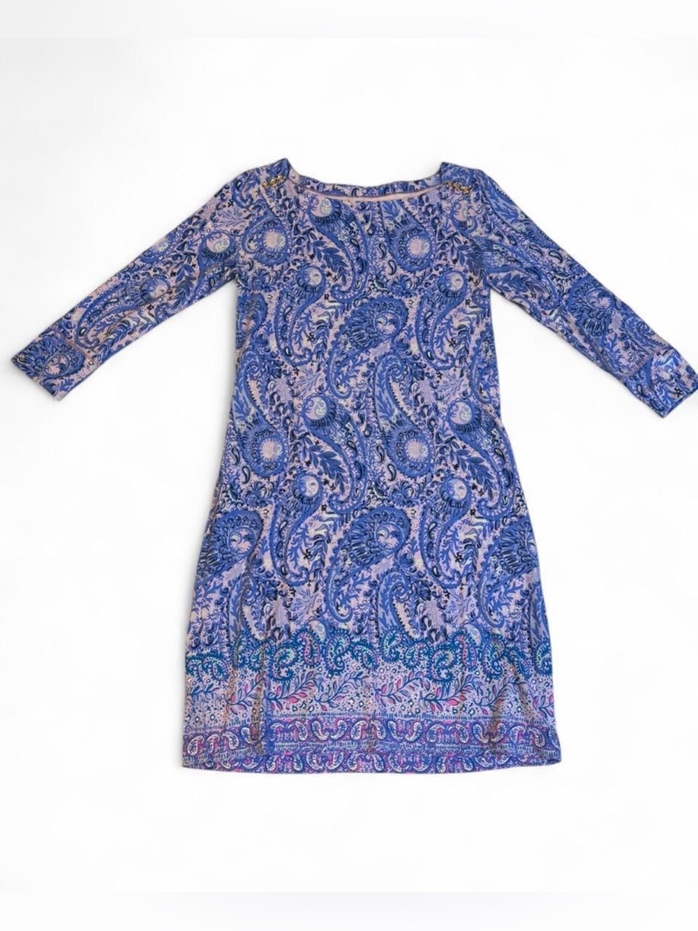 Lilly Pulitzer Blue Paisley Long-Sleeve Shift Dress